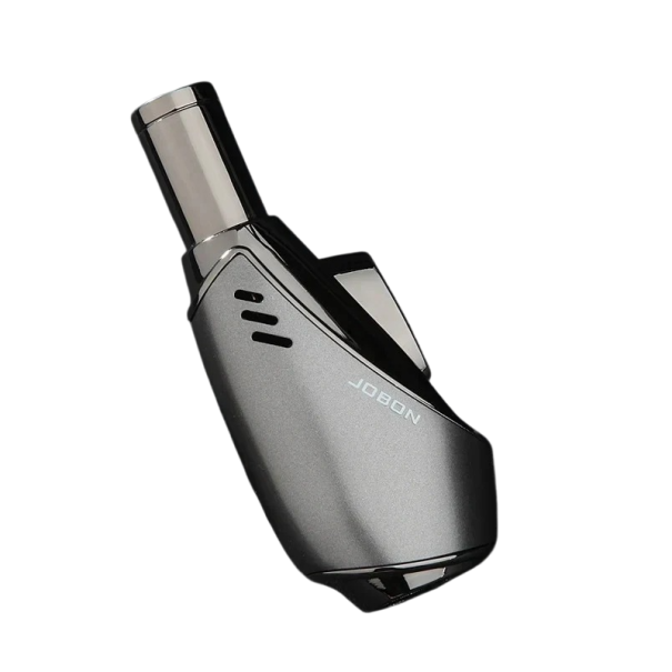 Metal Jet Flame Refillable Butane Lighter Blue Flame Windproof Lighter with Visible Fuel Tank black