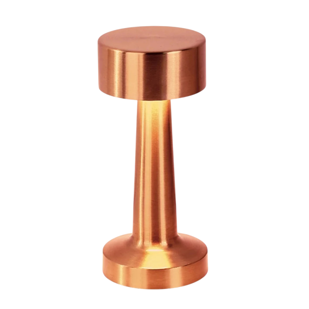 Metal Rechargeable Touch Lamp 21 x 9 cm LED Table Light USB-C 5V 3W 3 Colours of Light Decorative Lamp for Restaurants and Bars bronze