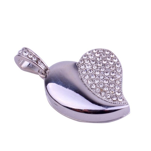 Metalen hart USB-stick zilver 16GB