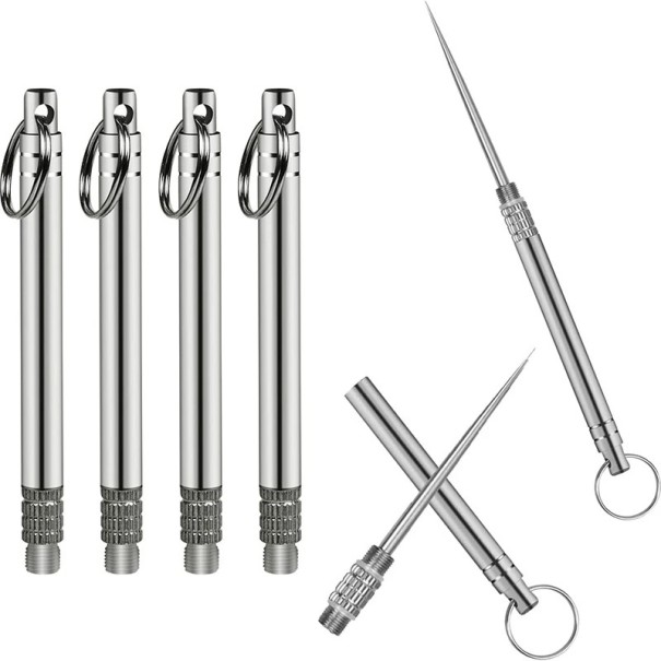 Metalen multifunctionele tandenstoker, draagbare tandenstoker, roestvrijstalen zaktandenstoker 1