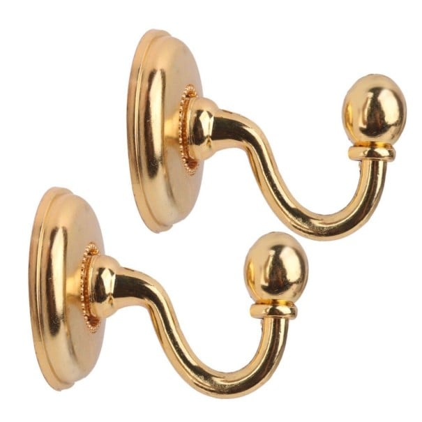 Metalen retro haak 2 stuks goud