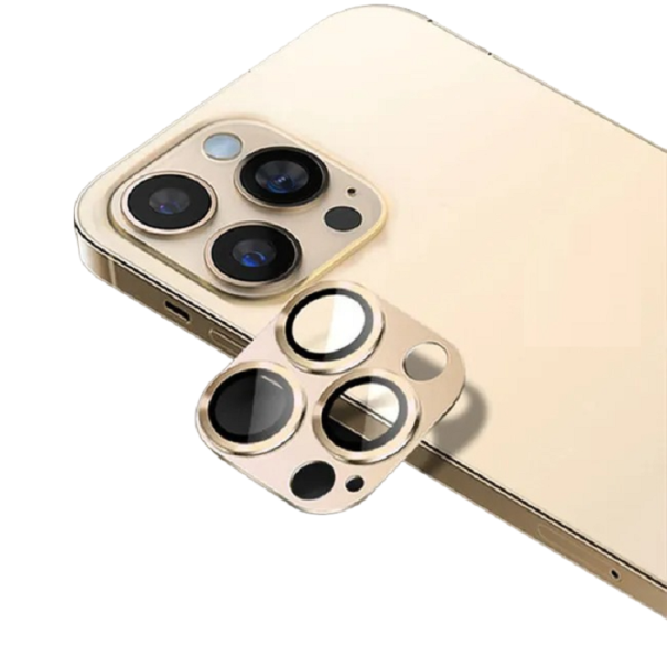 Metallabdeckung zum Schutz der Linsen für das iPhone 15 Plus golden