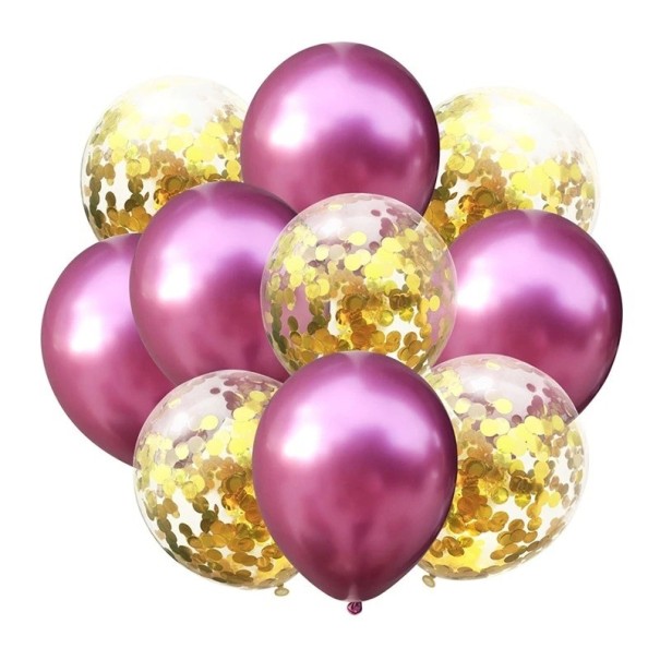 Metallballons mit Konfetti 10 Stk 5