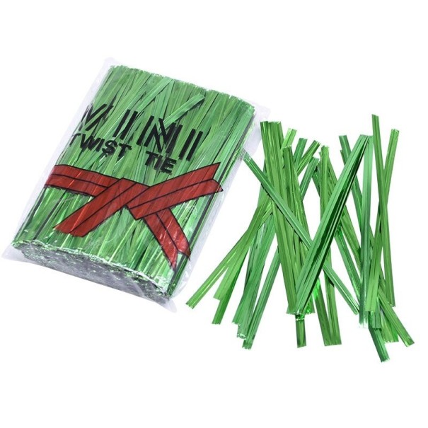 Metallic Bag Clips 800 pcs green 8 cm