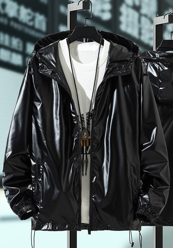 Metallic jacka för kvinnor P1741 svart 3XL