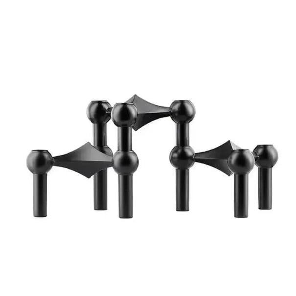 Metallischer Kerzenhalter mit molekularer Struktur Skandinavischer dekorativer Kerzenhalter Metallischer Kerzenhalter zur Dekoration schwarz