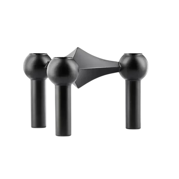 Metallkerzenhalter mit molekularer Struktur 10 × 6 cm Skandinavischer dekorativer Kerzenhalter Moderner Metallkerzenhalter für die Wohnkultur schwarz