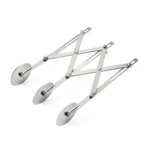 Metalowy dzielnik ciasta 24,5 × 3,3 cm z 3 kółkami Regulowany nóż do pieczenia Wielofunkcyjny nóż do ciasta i pizzy 1