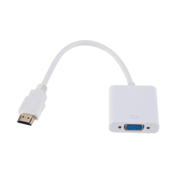 Μετατροπέας HDMI σε VGA Ψηφιακού σήματος Αντάπτορας για οθόνη Προβολέα Τηλεόραση Συμβατός με PC Λάπτοπ Κονσόλα παιχνιδιών Plug & Play λευκό