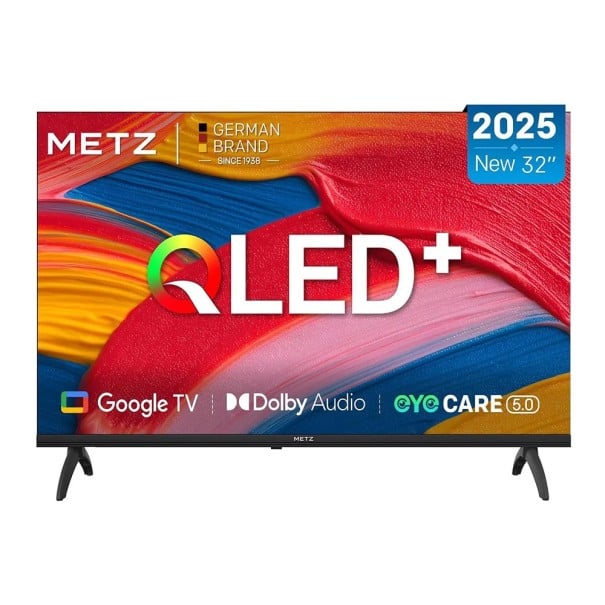 Metz MQF7000Z QLED+ Smart TV 32" mit Google TV und Dolby Audio HDR10 sowie HLG Bluetooth 5.1 Augenschutz Für das Wohnzimmer und Schlafzimmer