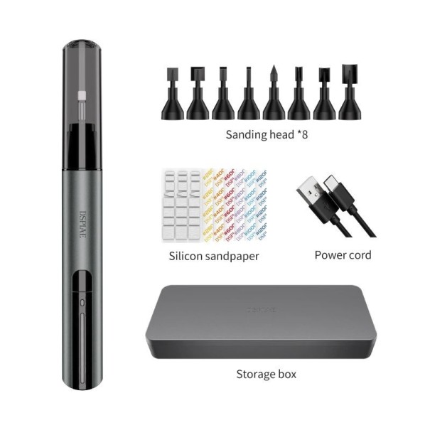 Meuleuse électrique DSPIAE ES-A PRO pour modélistes avec accessoires de ponçage alimentation USB grise ensemble pour ponçage et finition de modèles 1