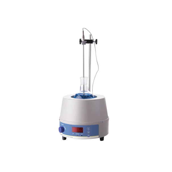 Míchací topný plášť JOANLAB HMSC-1000ML Digitální ohřev do 380 °C Objem 1000 ml Regulace otáček knoflíkem Bílo-šedý Pro destilaci 1
