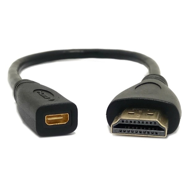 Micro HDMI til HDMI forlængerkabel F/M 20 cm 1