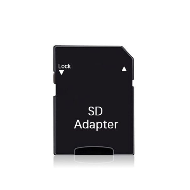 Micro SD:stä SD-kortiksi sovitin SD-korttipaikalla varustetuille laitteille Sivussa Lock-kytkin tietojen suojaamiseksi Kirjava black SD Adapter 1