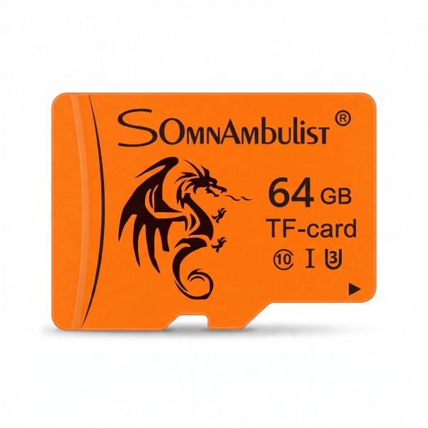 Micro SD TF Speicherkarte SomnAmbulist Hochgeschwindigkeit 64 GB Class 10 U3 UHS-I 1,5 x 1,1 cm Epoxidharz Orange Für Mobilgeräte 1