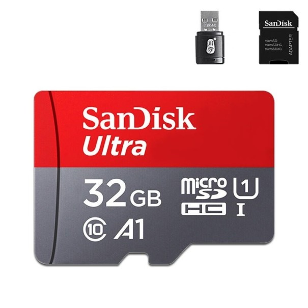 Micro SDHC/SDXC minneskort med adapter och läsare J62 32GB