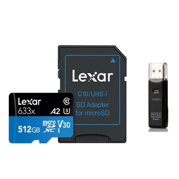Micro SDHC/SDXC -muistikortti USB 3.0 -lukijalla 512GB