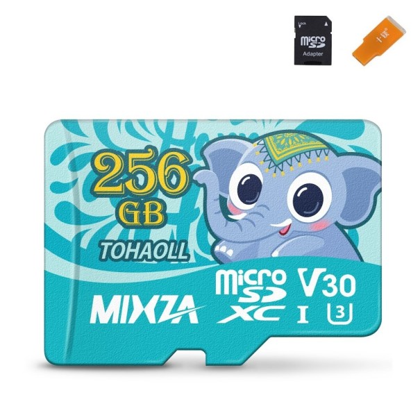Micro SDHC/SDXC paměťová karta s adaptérem a USB čtečkou 256GB