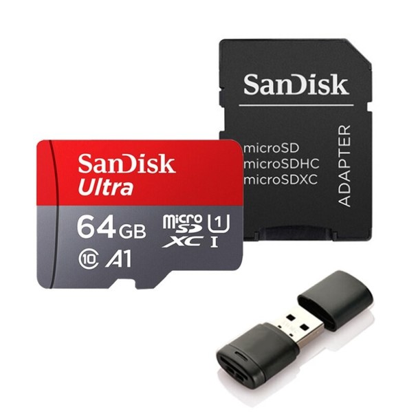 Micro SDHC/SDXC-Speicherkarte mit Adapter und Lesegerät J58 64GB