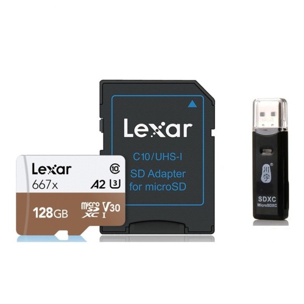 Micro SDXC-hukommelseskort med USB 2.0-læser 128GB
