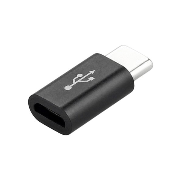 Micro USB til USB-C adapter sort