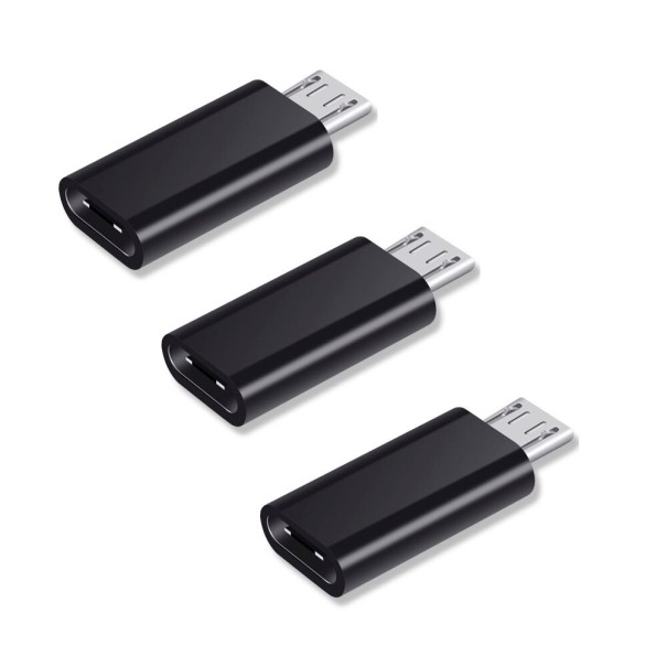 Micro USB to USB-C Adapter 3 pcs black