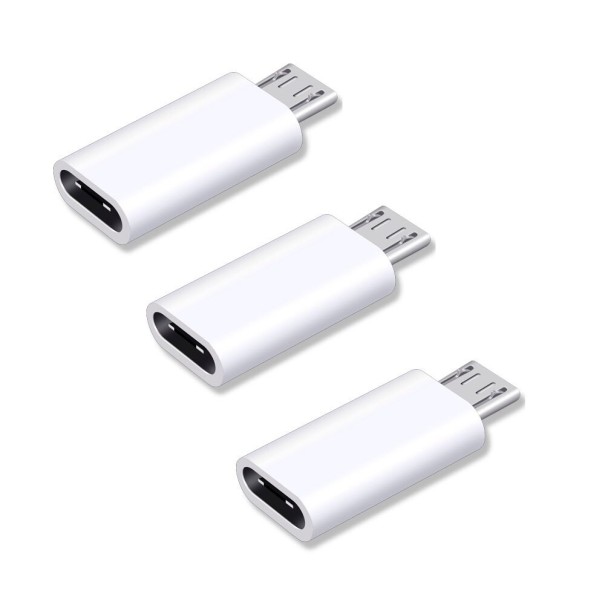 Micro USB to USB-C Adapter 3 pcs white
