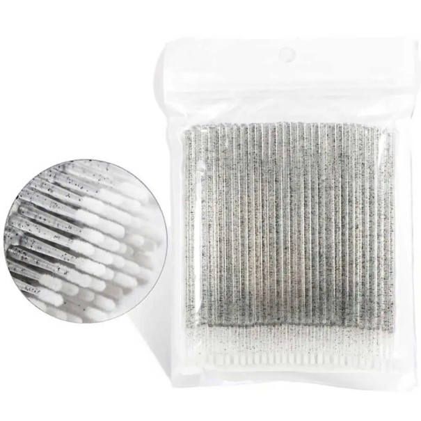 Microcepillos desechables para pestañas Juego de microcepillos para aplicar pestañas postizas Aplicador 100 unidades gris