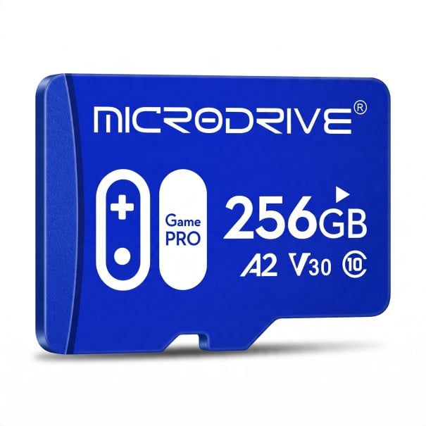 Microdrive Micro SD Memory Card 256 GB High-Speed A2 V30 Class 10 Game PRO 1.5 x 1.1 cm Blue For Games Videos Photos and Data 1