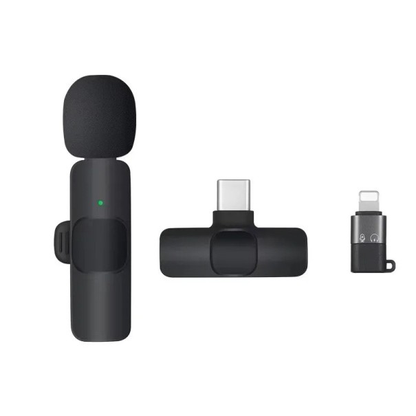 Microfon lavalieră wireless cu două receptoare pentru iPhone și Android, cu asociere automată, anulare a zgomotului și utilizare ușoară 1
