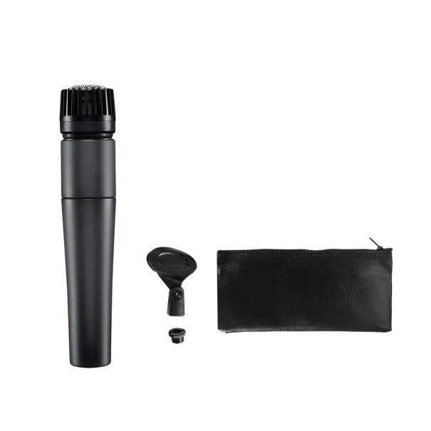 Micrófono dinámico para instrumentos con respuesta de frecuencia de 40 a 15 000 Hz, longitud de 15,7 cm, cuerpo metálico, negro, para presentaciones 1