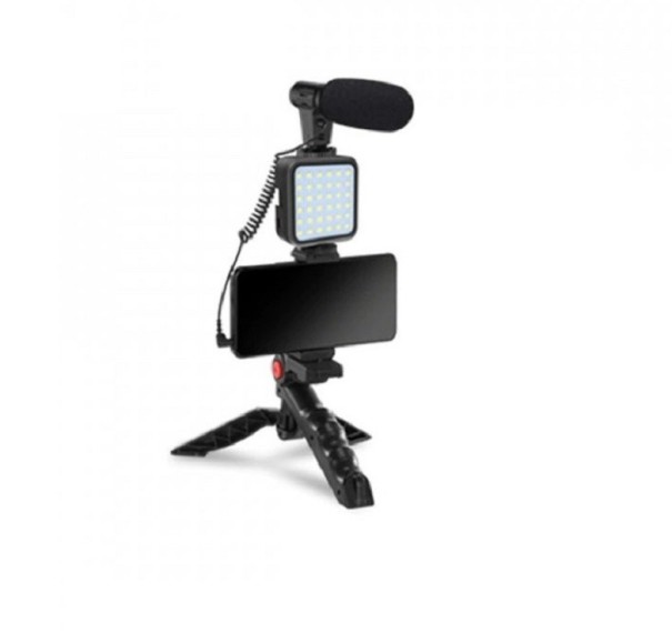 Microphone avec support et lumière LED 1