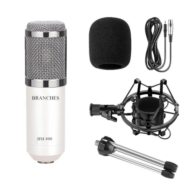 Microphone avec support K1481 blanc