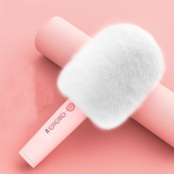 Microphone Bluetooth avec protection contre le vent rose