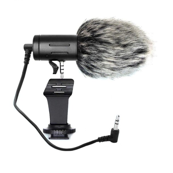 Microphone pour appareil photo avec protection contre le vent 1