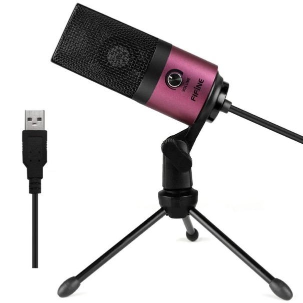Microphone with Stand dark pink