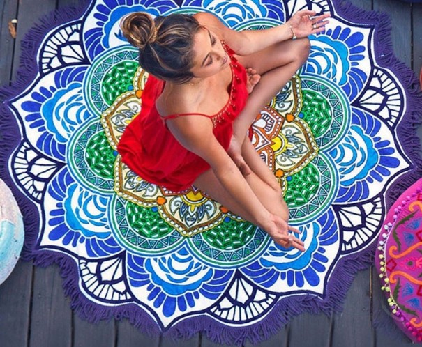 Microvezelhanddoek met mandala-motief