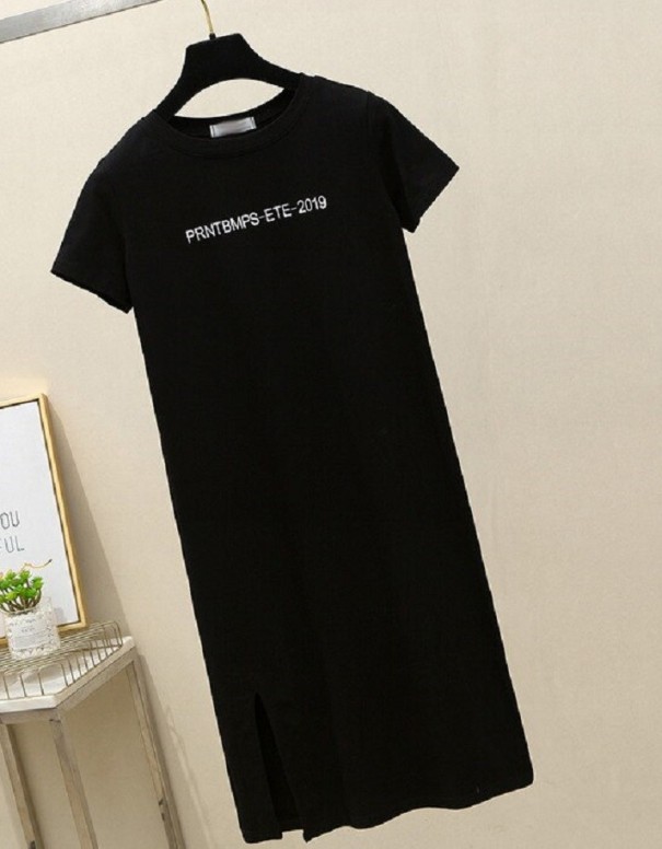 Midi-T-shirtkjole sort M