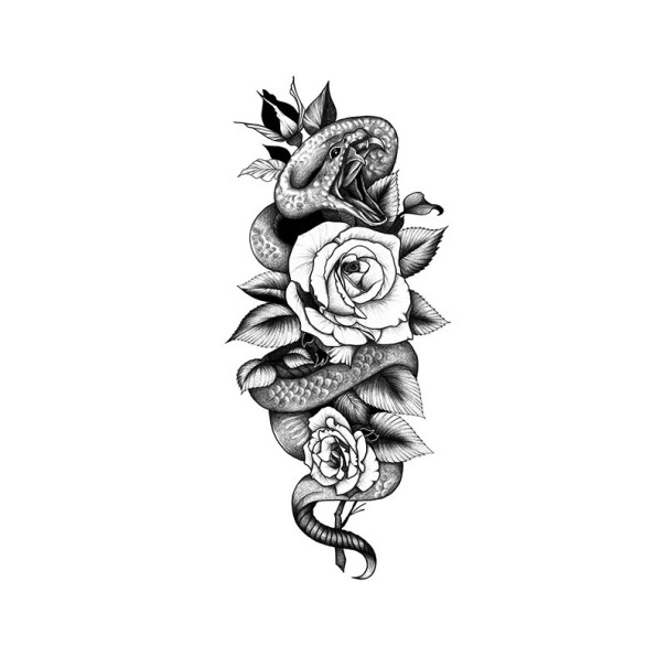 Midlertidig tatovering med blomstermønster 19 x 9,6 cm Vandtæt tatovering til kvinder Kropstatovering Holder op til 15 dage Stilfuldt tilbehør til festivaler 1