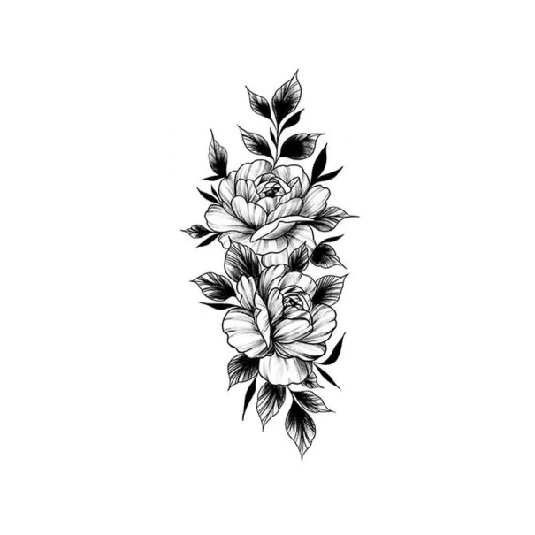 Midlertidig vandtæt tatovering 9,6 x 19 cm Delikat blomstermønster Romantisk tatoveringsklistermærke Elegant kropsdekoration Nem påføring 1