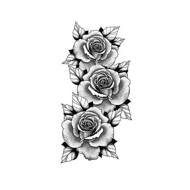 Midlertidig vandtæt tatovering 9,6 x 19 cm Delikat blomstermønster Romantisk tatoveringsklistermærke Elegant kropsdekoration Nem påføring 1