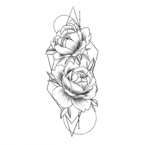 Midlertidig vandtæt tatovering 9,6 x 19 cm Fint blomstermønster Elegant romantisk design Holder op til 15 dage Nem at påføre Kropstatovering 1