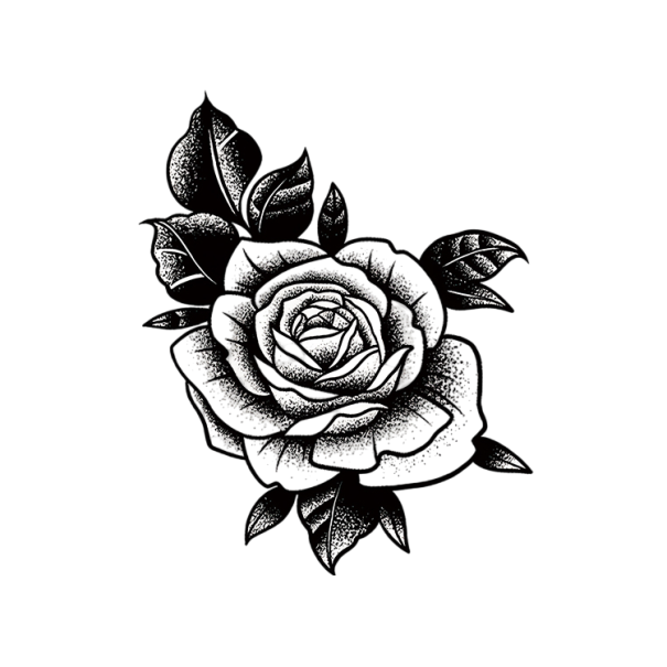 Midlertidig vandtæt tatovering rose 12 x 7,5 cm delikat romantisk kropstatovering falsk tatovering med blomstermotiv holdbar midlertidig tatovering i 15 dage 1