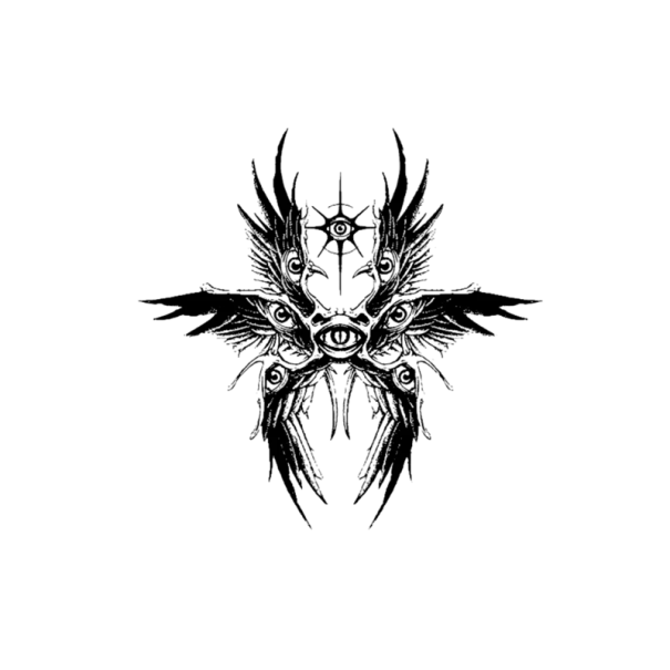 Midlertidig vandtæt tatovering vinger illuminati ottetakkede stjerne 10 x 10 cm magisk mørk tatovering stilfuld tatovering moderne mystisk design 1
