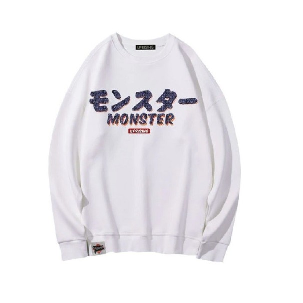 Miesten collegepaita printillä F133 valkoinen 3XL