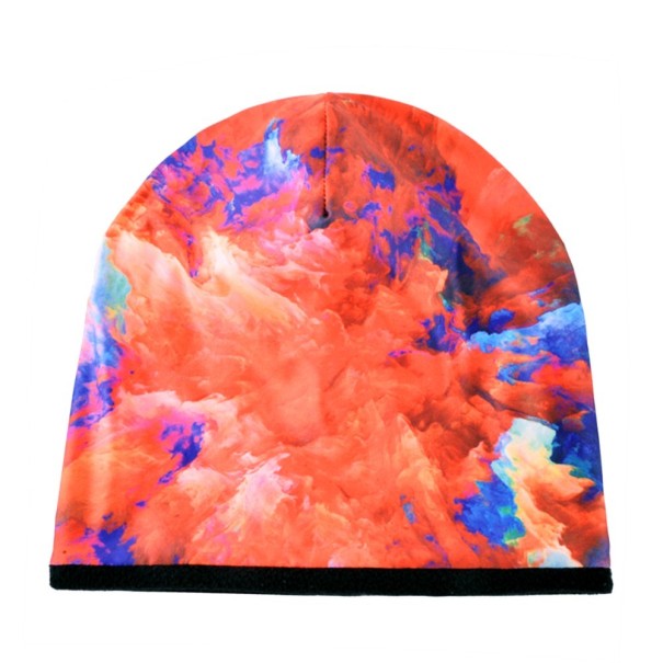 Miesten hattu, jossa on printti J747 musta tuli