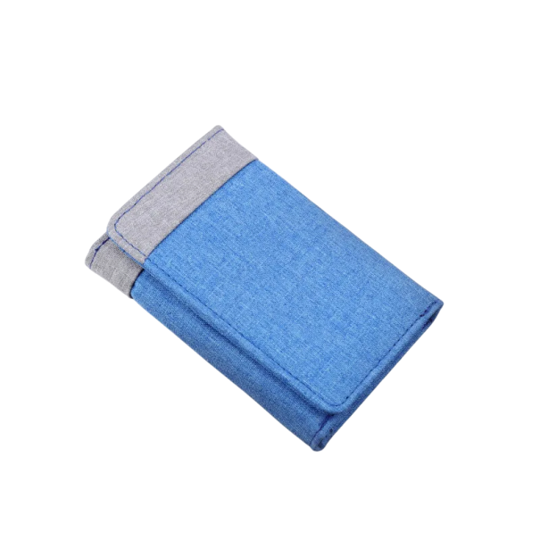 Miesten kangaslompakko 12,2 x 8,3 cm Pieni kompakti lompakko korttipaikalla Tyylikäs miesten kangaslompakko sininen