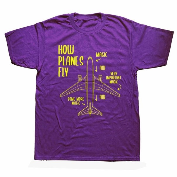 Miesten lentokonekuvioinen T-paita T2203 S 17