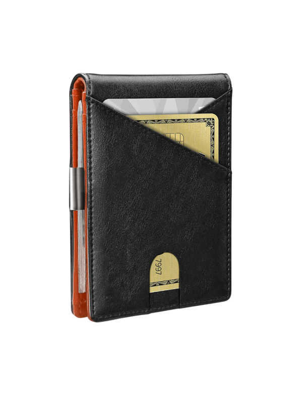 Miesten lompakko 11,5 x 8,5 cm PU-nahkaa Korttipaikat Kompakti tyylikäs lompakko miehille oranssi