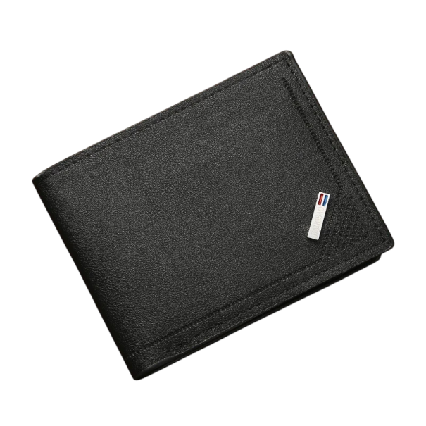 Miesten lompakko 11,5 x 9,5 cm PU-nahka Käytännöllinen lompakko korttipaikoilla Moderni miesten lompakko kestävästä materiaalista musta